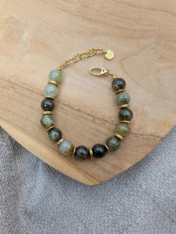 Bracelet Quintessence Grenat Vert
