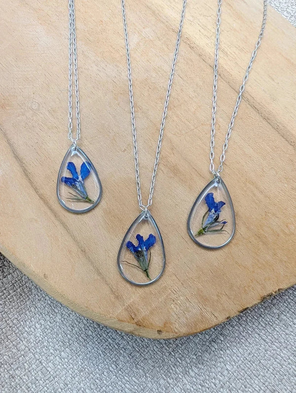 Collier goutte lobelia