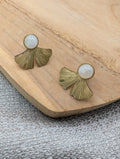 Boucles d'oreilles pierre de lune gingko