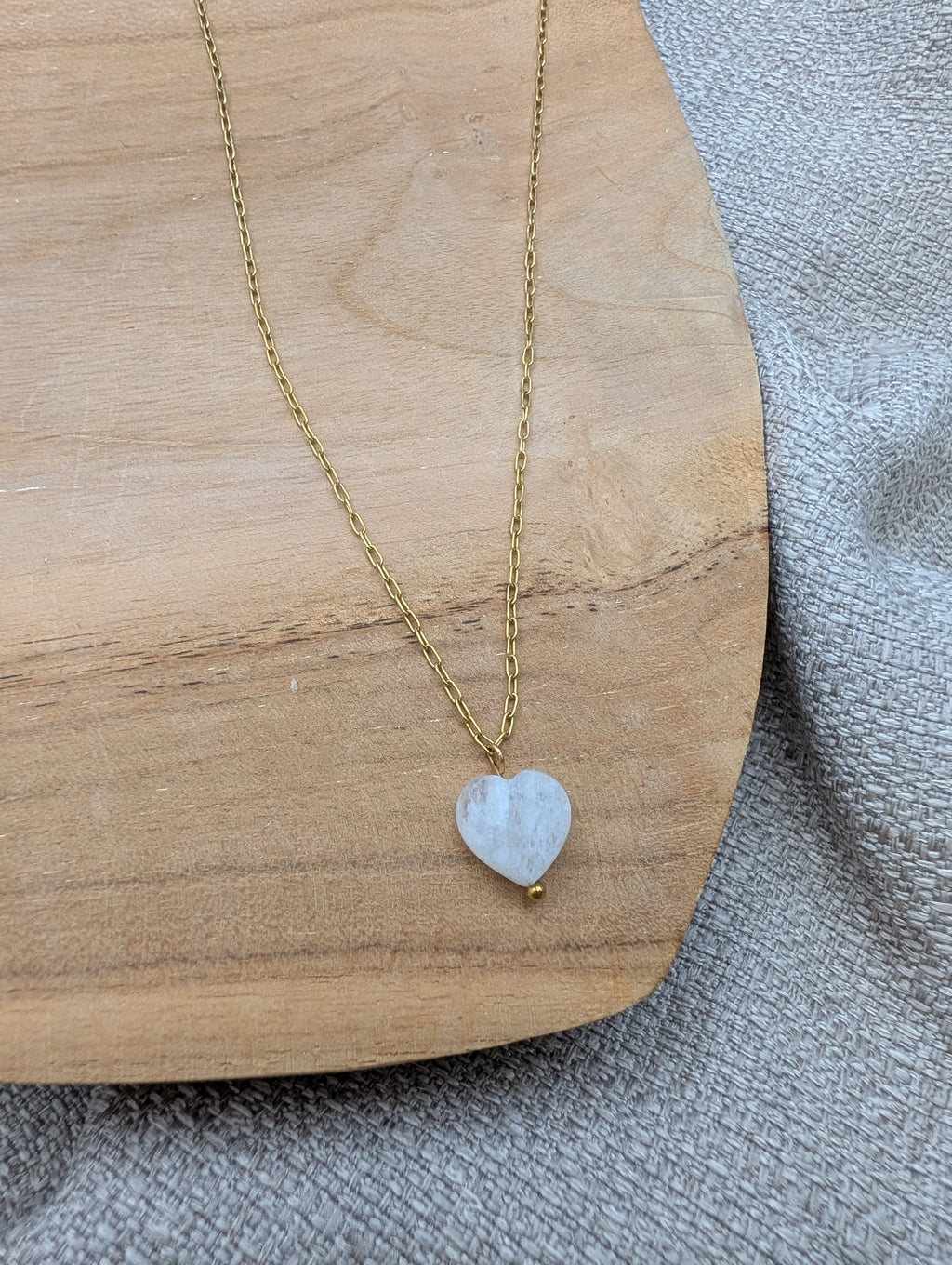 Collier pierre de lune coeur symbiose