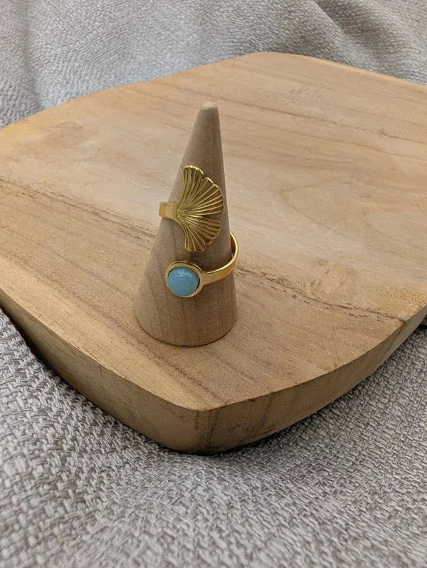 Bague amazonite - gingko