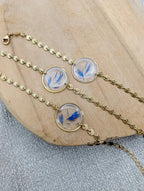 Bracelet doré bleuet