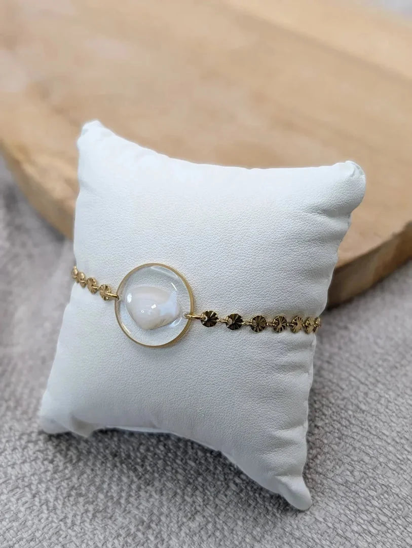 Bracelet doré coquillage
