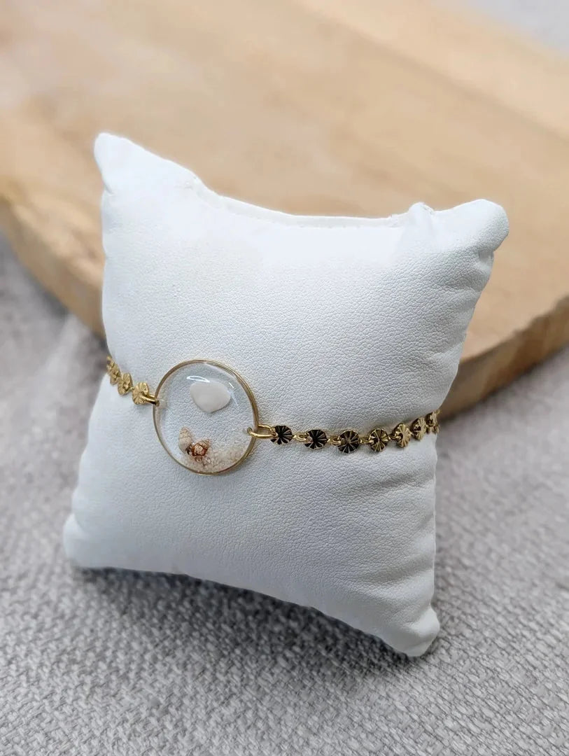 Bracelet doré coquillage