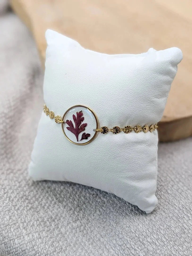 Bracelet doré géranium sauvage