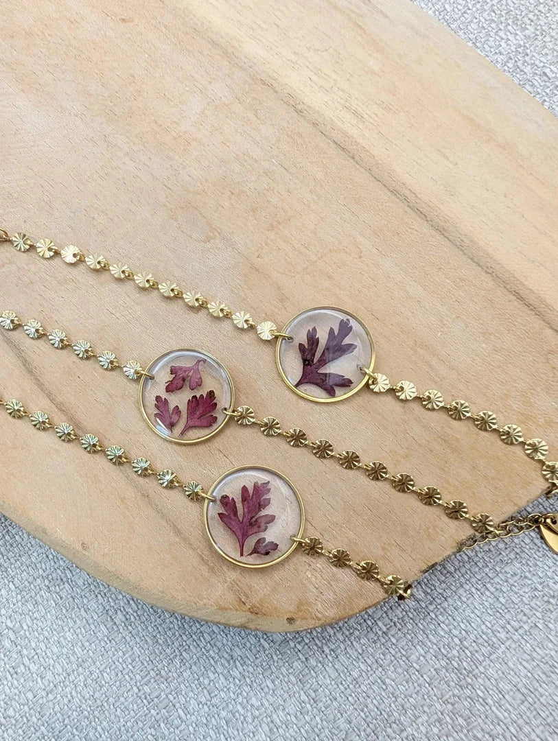 Bracelet doré géranium sauvage