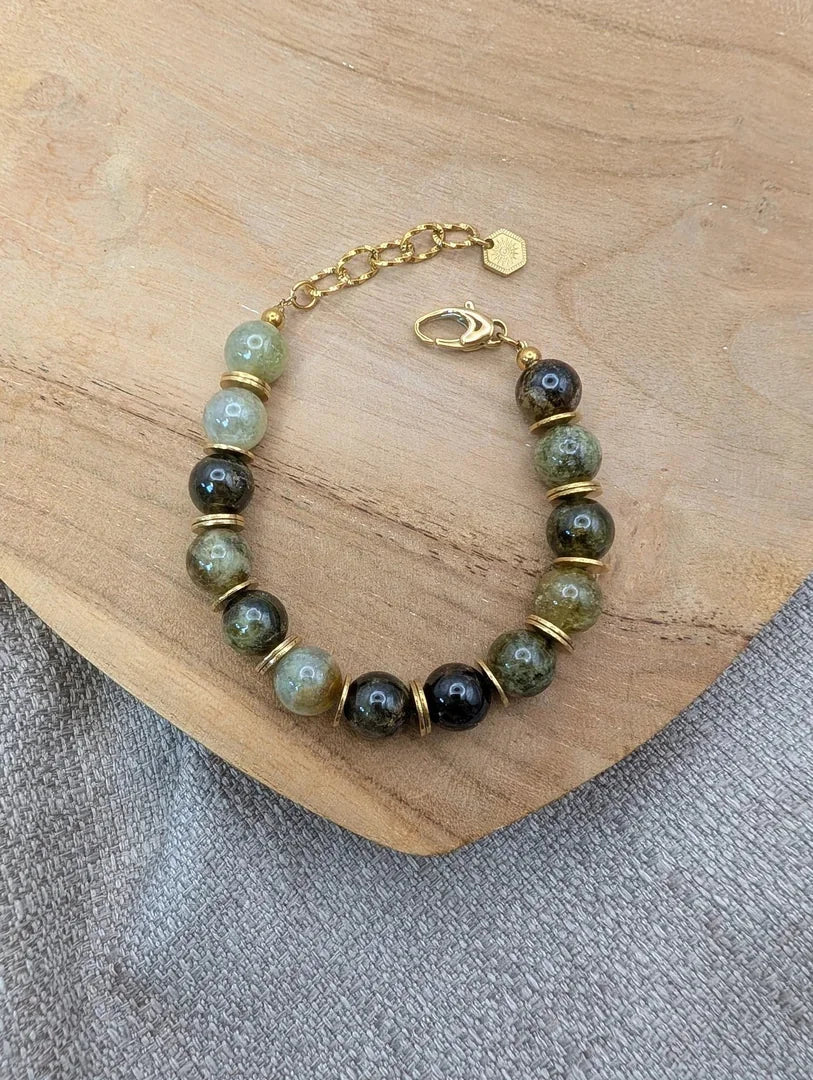 Bracelet Quintessence Grenat Vert