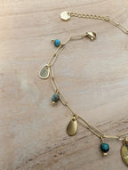 Chaine de cheville turquoise africaine