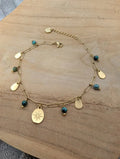 Chaine de cheville turquoise africaine