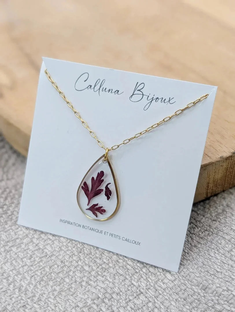 collier goutte géranium sauvage