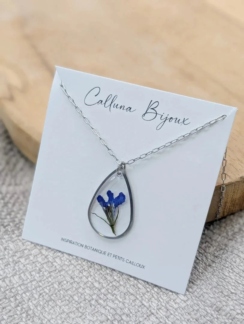 Collier goutte lobelia
