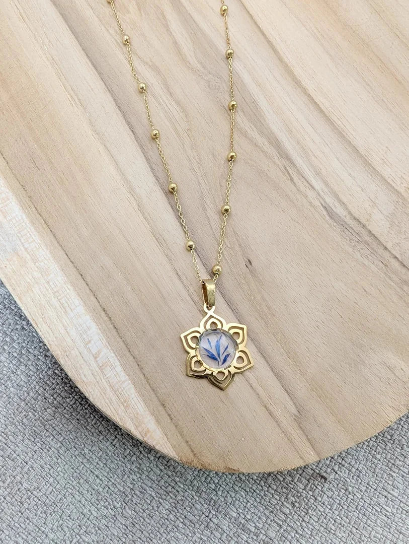 COLLIER MANDALA bleuet