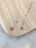 collier mandala géranium sauvage