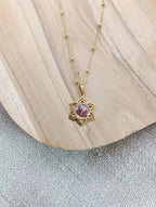 collier mandala géranium sauvage