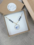 Collier pierres et bleuets